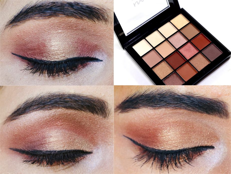 NYX Warm Neutrals Ultimate Shadow Palette Review, Swatches Astha mbf eye makeup look