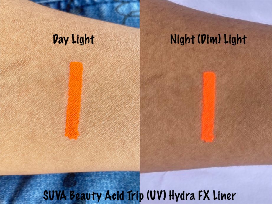 SUVA Beauty Acid Trip Hydra FX Liner Review, Swatches demo glow in dark