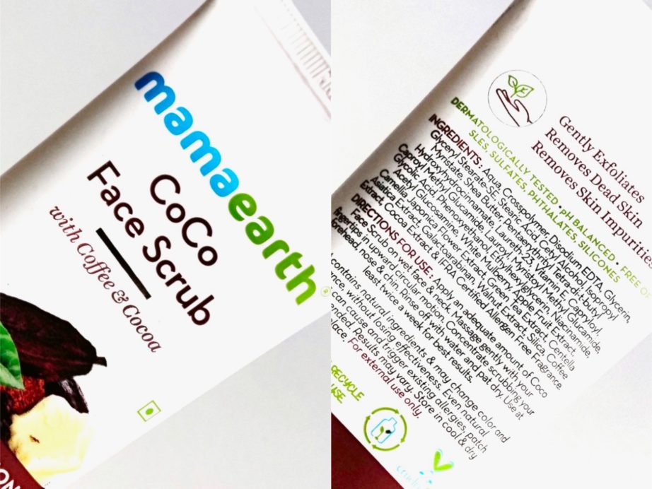 Mamaearth CoCo Face Scrub with Coffee & Cocoa for Rich Exfoliation Review details