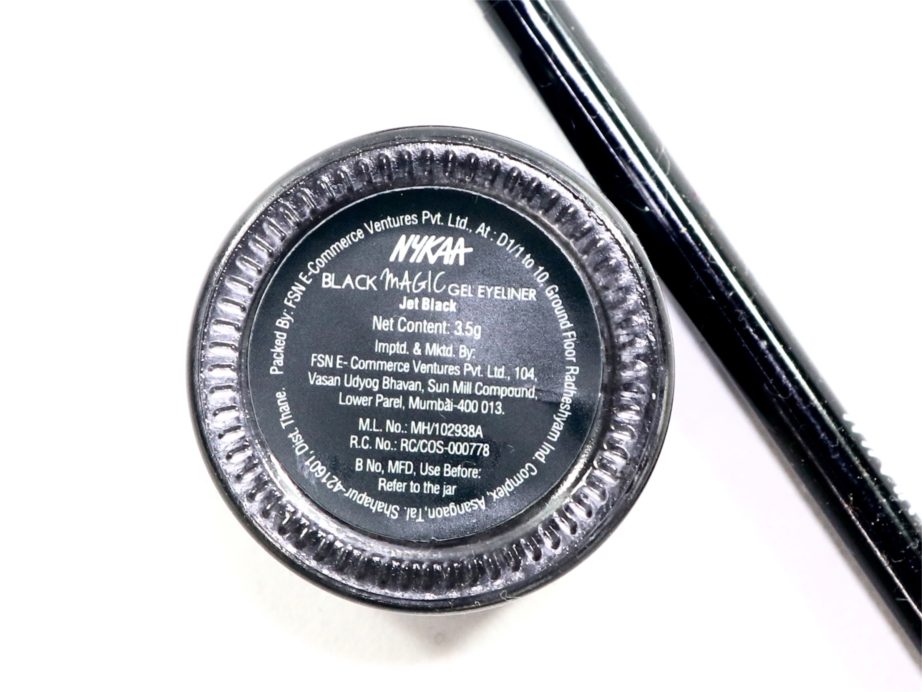 Nykaa Gel Eyeliner Jet Black Review, Swatches info