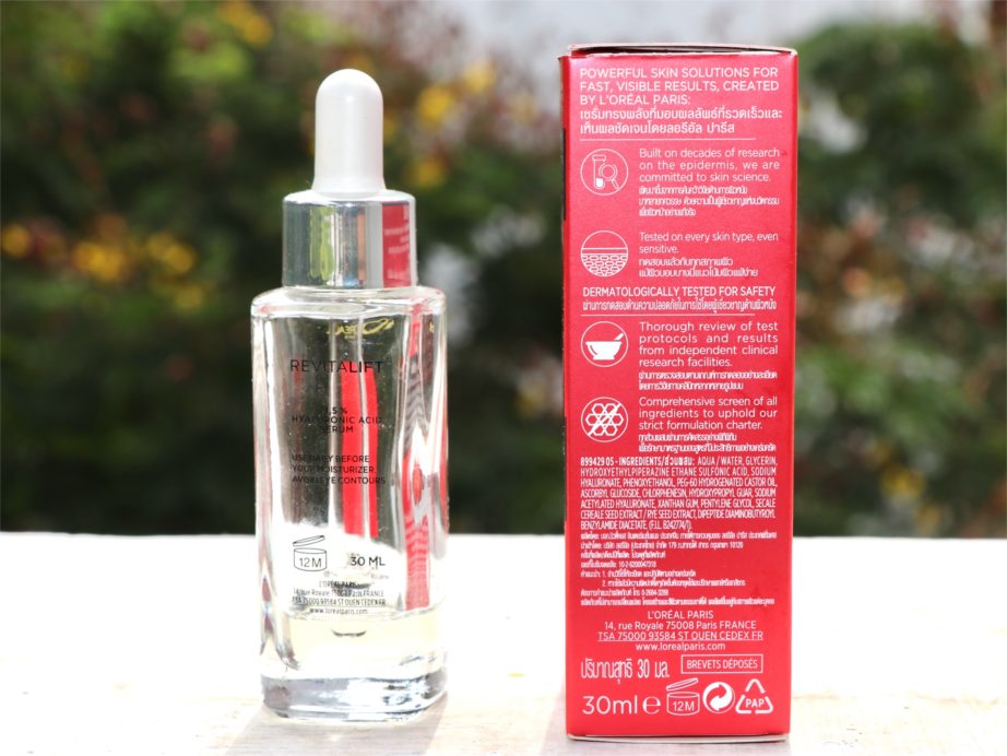 L'Oreal Revitalift 1.5% Hyaluronic Acid Serum Review by Astha