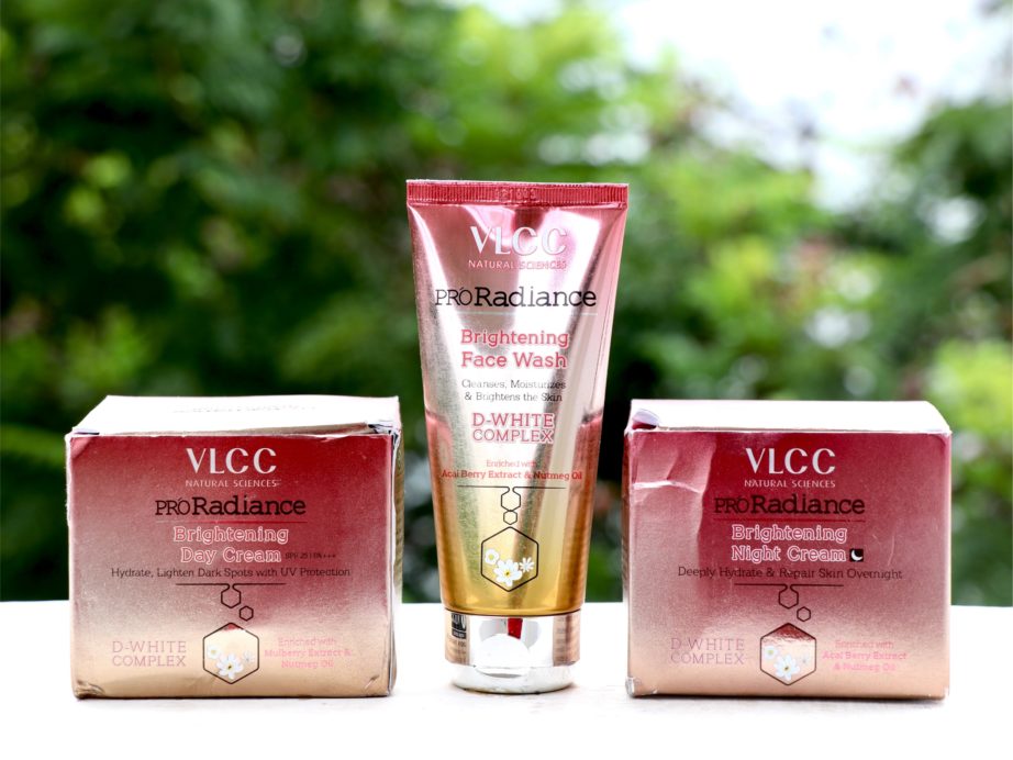 VLCC Pro Radiance Day Cream, Night Cream, Face Wash Review, Swatches