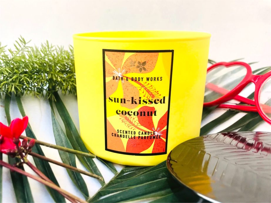 Bath & Body Works Sun-Kissed Coconut 3 Wick Candle Review MBF Blog
