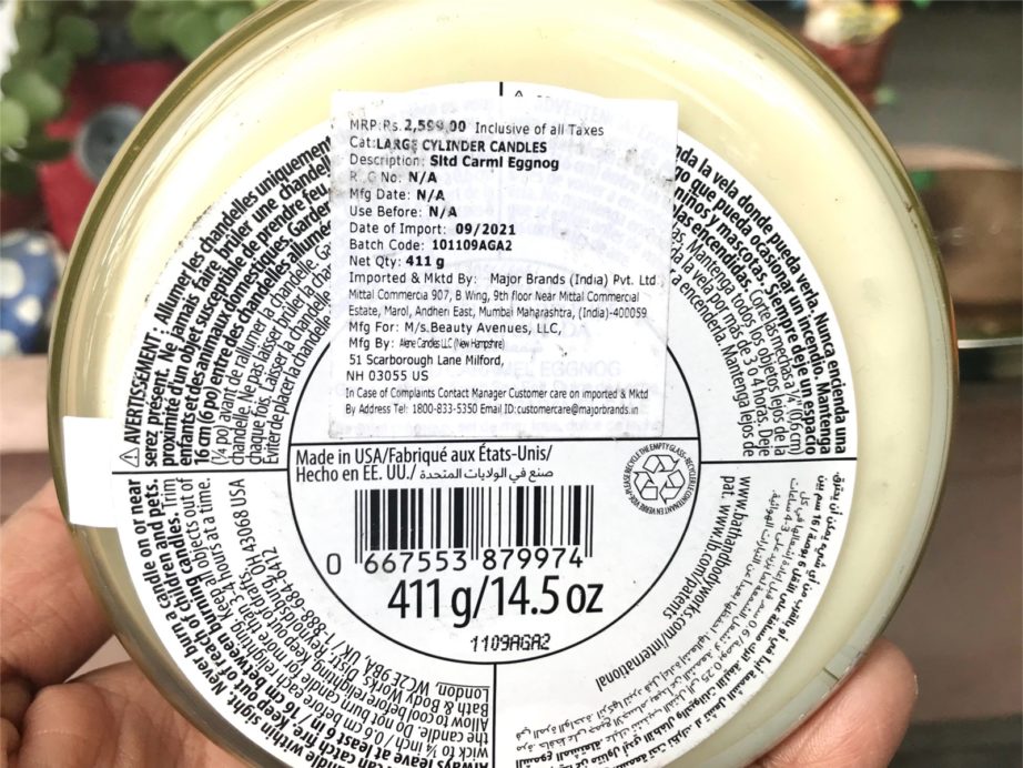 Bath & Body Works Salted Caramel Eggnog 3 Wick Candle Review details
