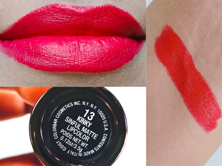 Colorbar Kinky Sinful Matte Lipcolor Review, Swatches blog