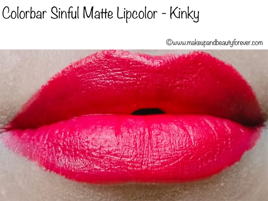 Colorbar Kinky Sinful Matte Lipcolor Review, Swatches blog MBF