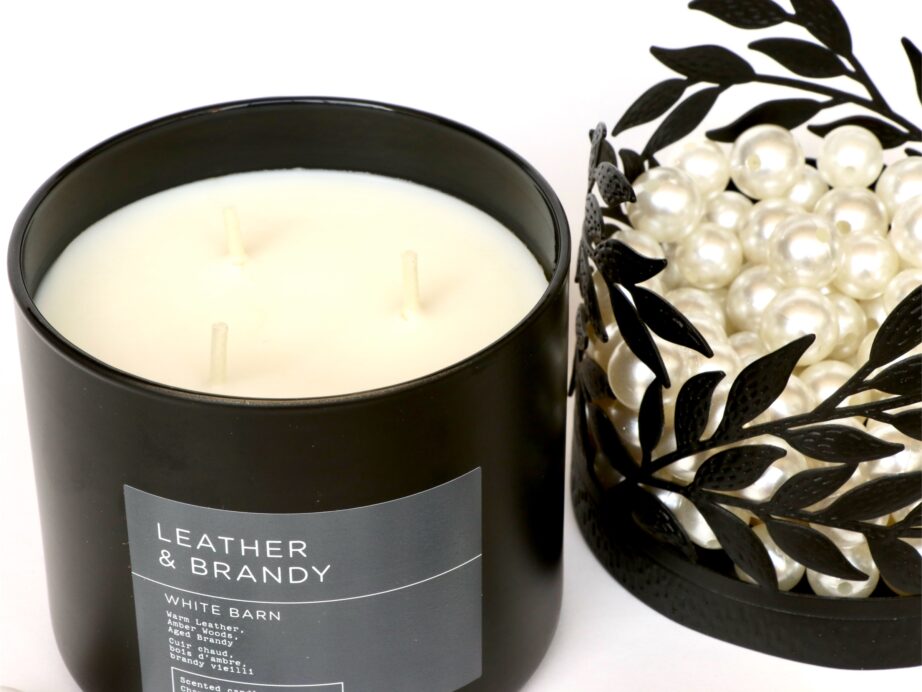 Bath & Body Works Leather & Brandy 3 Wick Candle Review MBF Blog