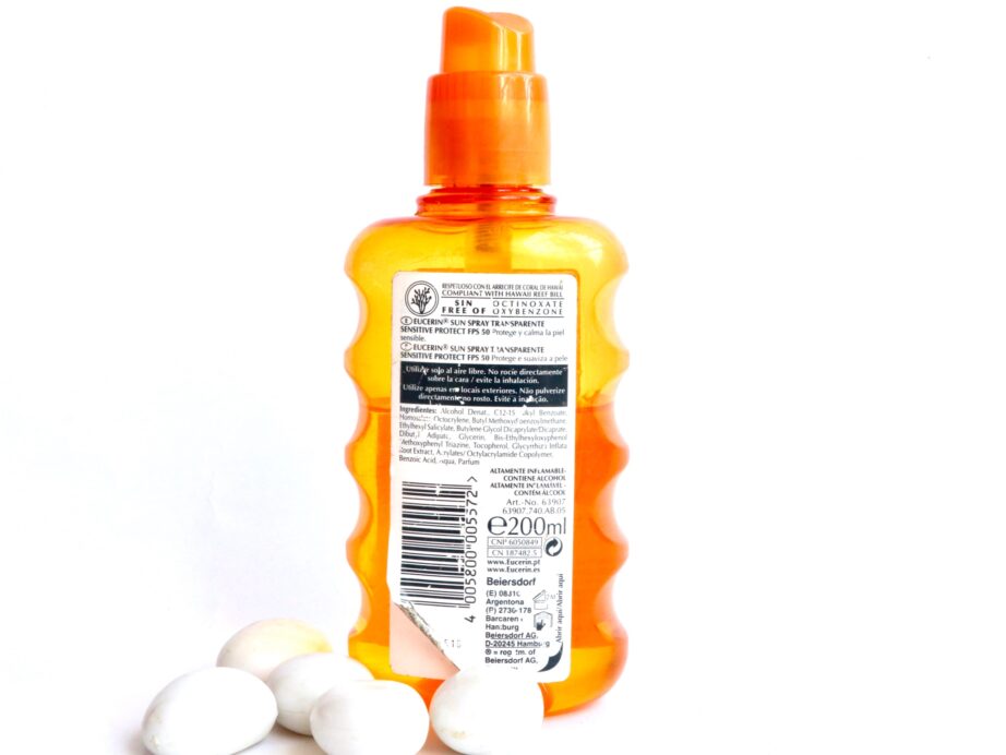 Eucerin Sensitive Protect Sun Spray SPF 50 Sunscreen Review details