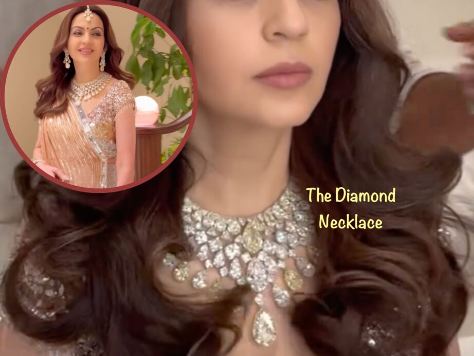 Nita Ambani's Jewellery at Anant and Radhika Pre Wedding in Jamnagar The diamond necklace at Rihanna's Party